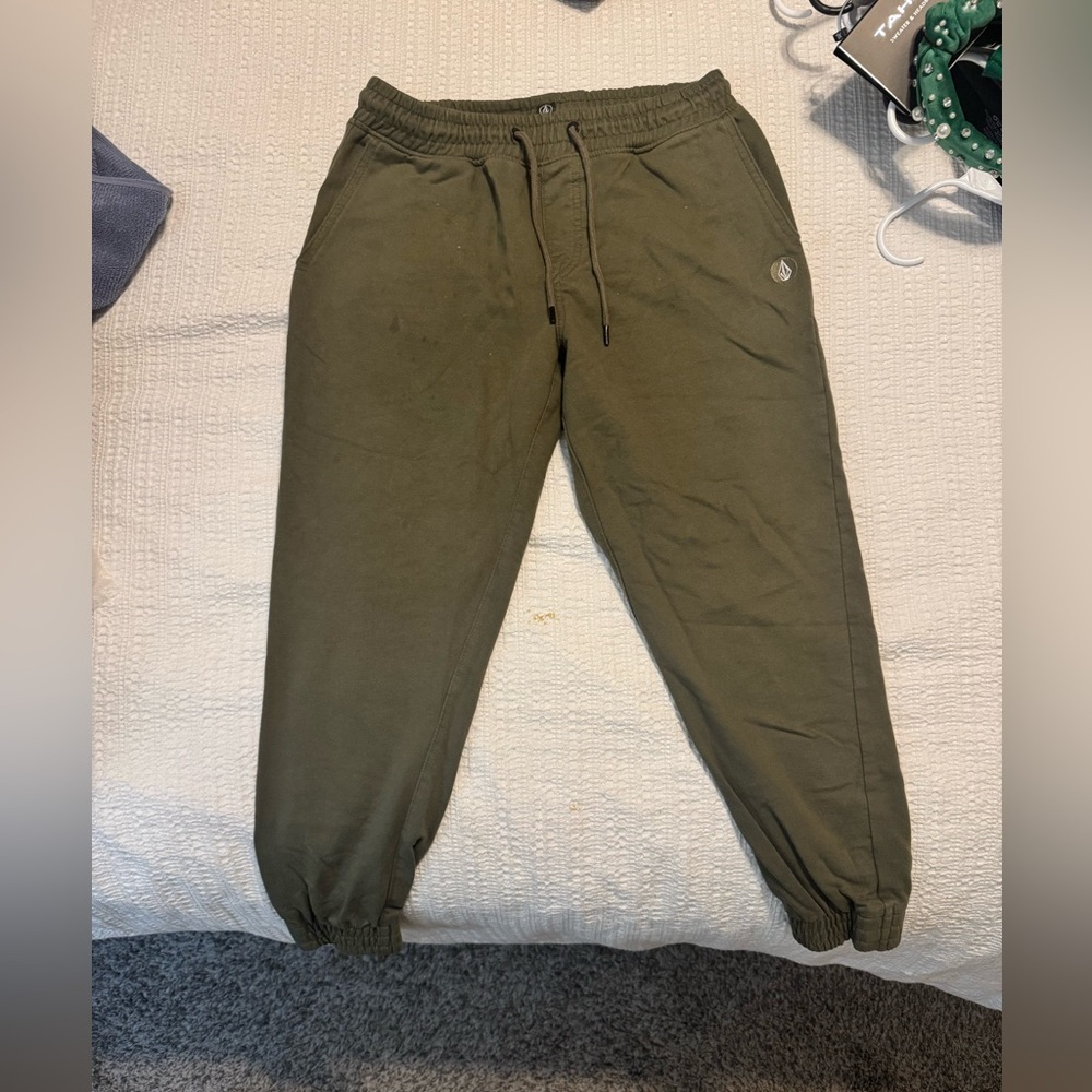 Volcom Olive Green Sweatpants Size Small - Stained